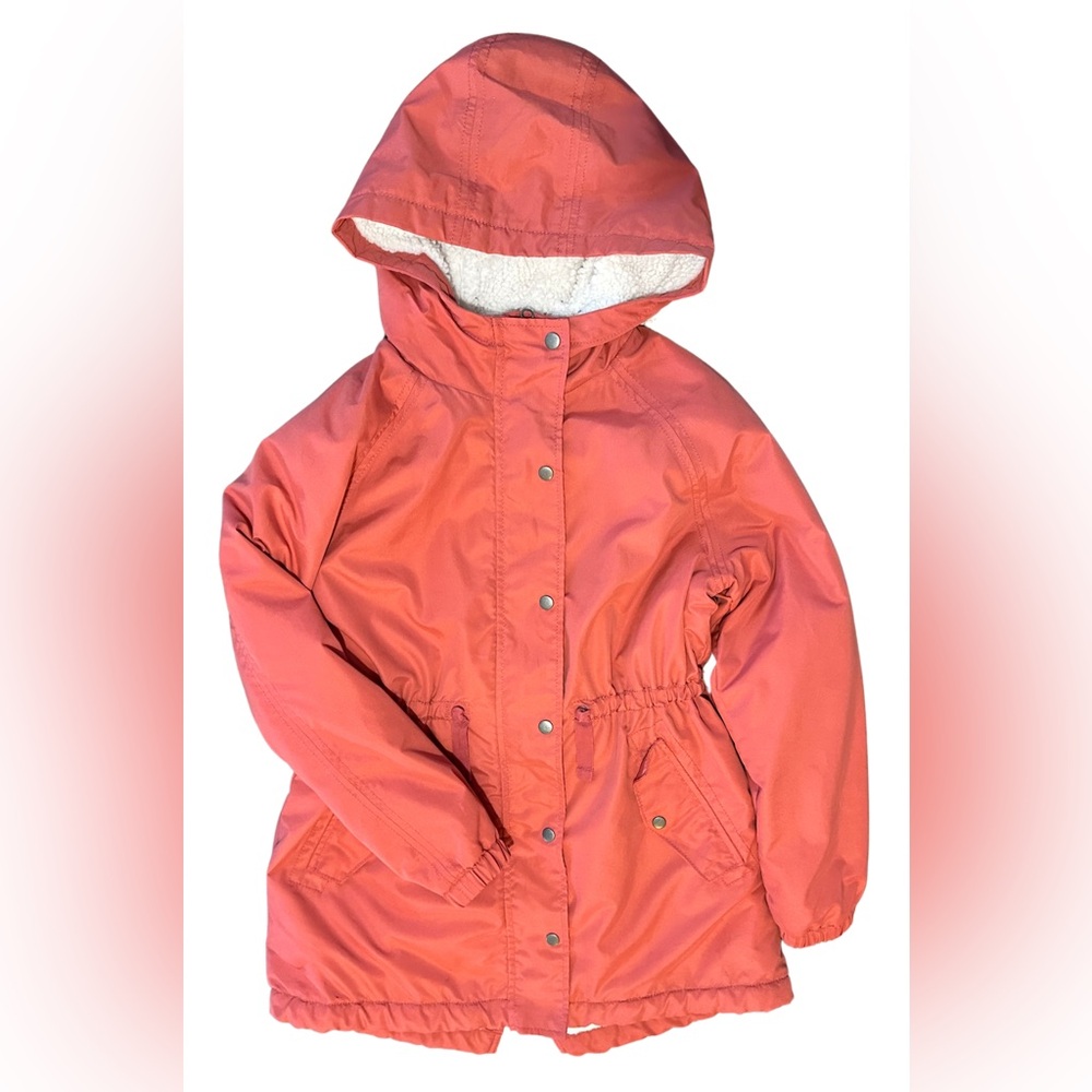 Old Navy Girls Coral Hooded Fleece Lined Jacket Size 10-12